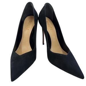 Schutz Women's Black Nubuck Pointed Toe Stiletto Pumps Size 7.5B